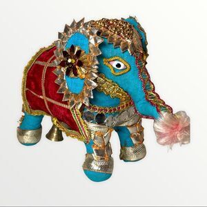 Indian Multicolor Fabric Patchwork Elephant Decor Collectible